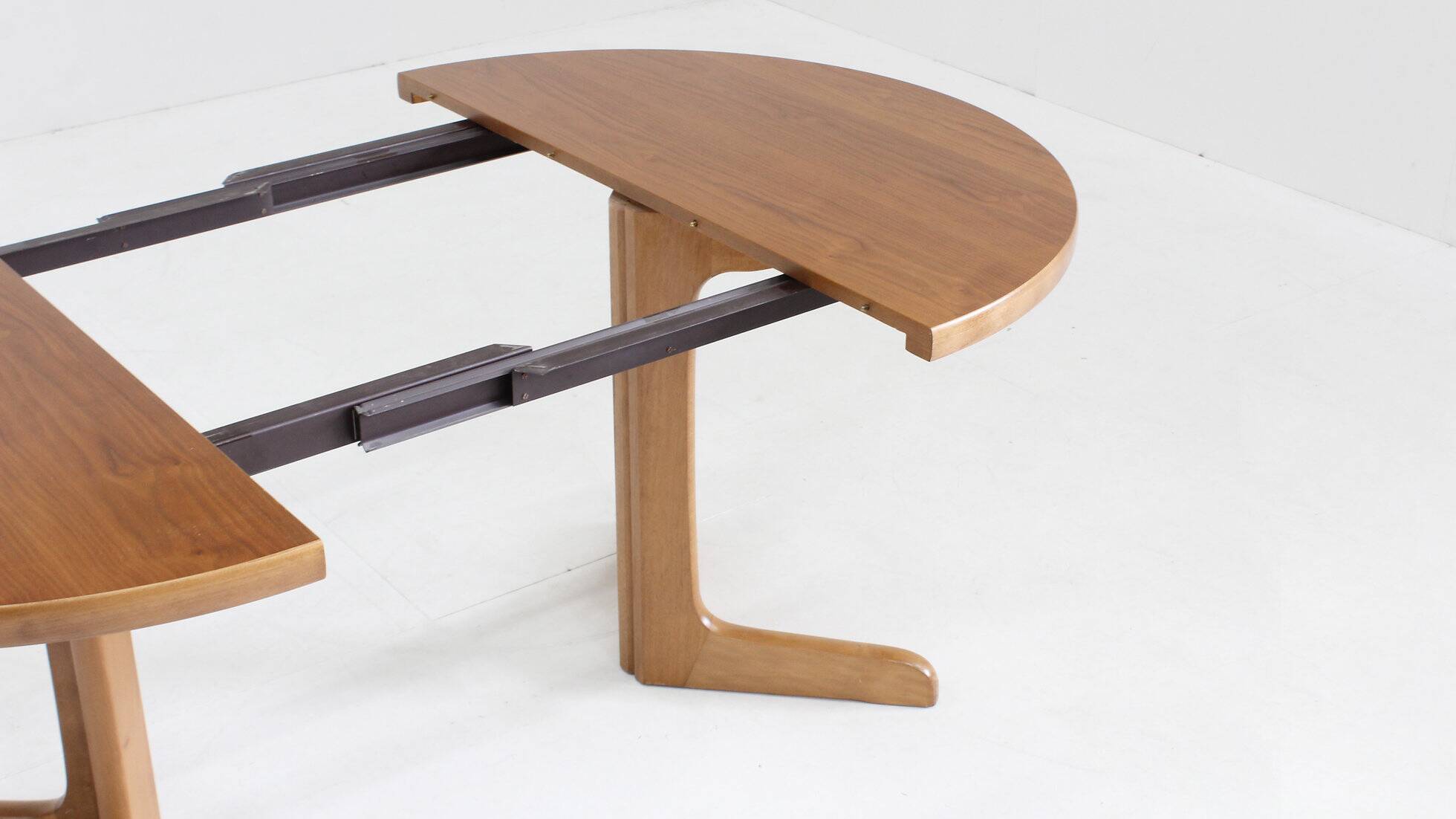 Vintage Danish round extendable dining table 1960s