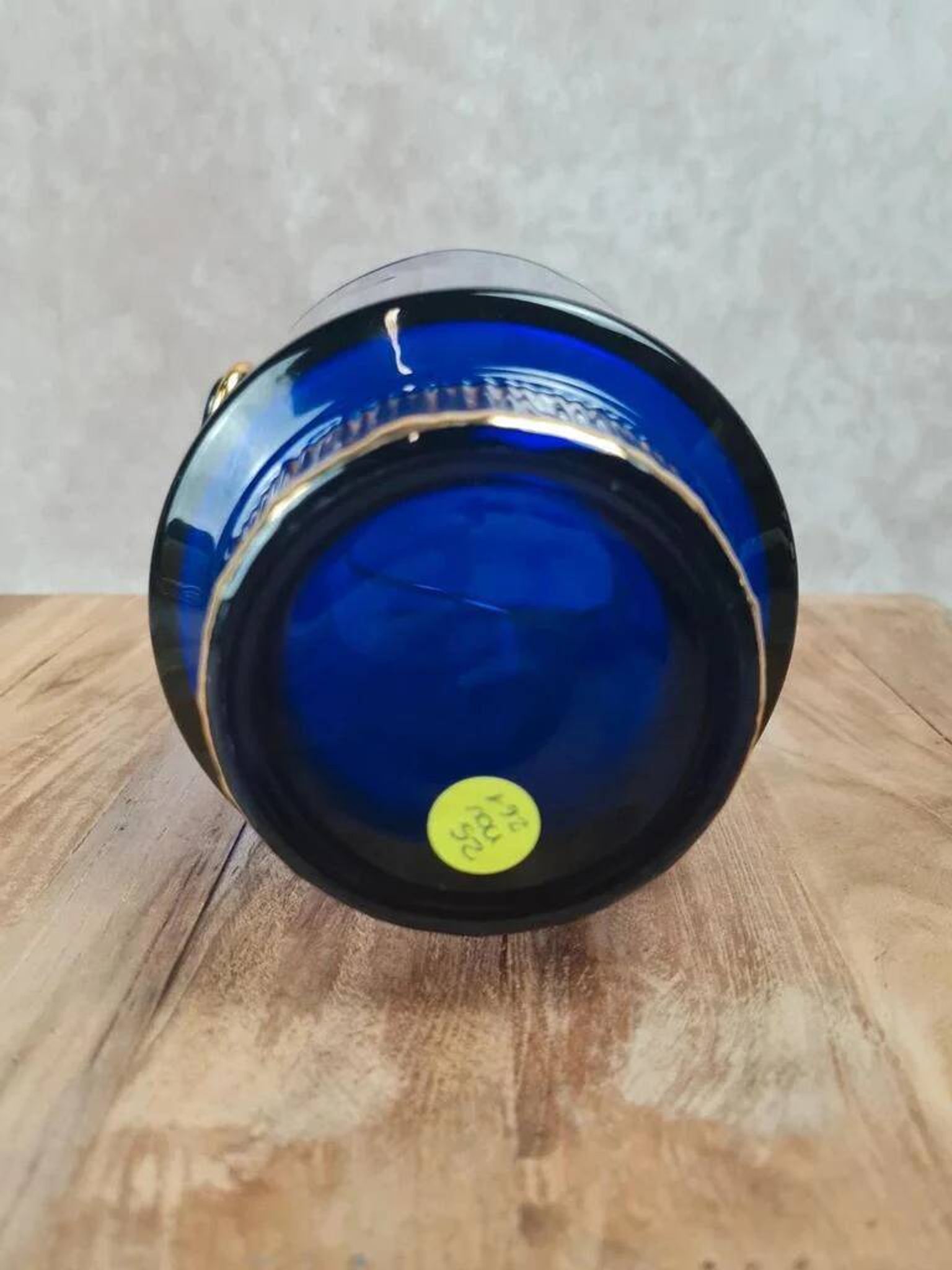 Seau à glace bleu cobalt – style Holmegaard / design scandinave 60–70