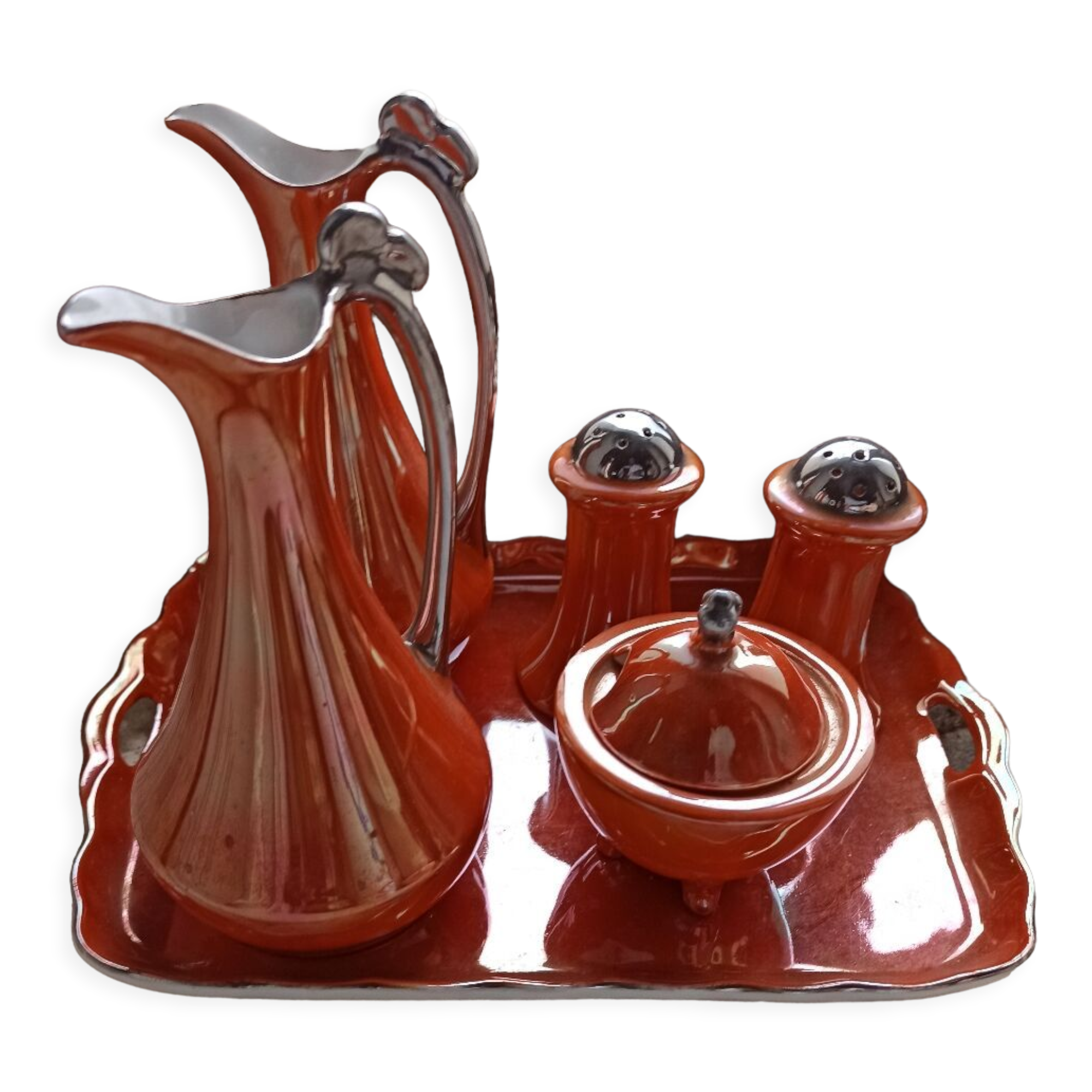 Tray for salt pepper/vinegar oil