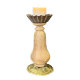 Bougeoire en vieux chêne pied bronze