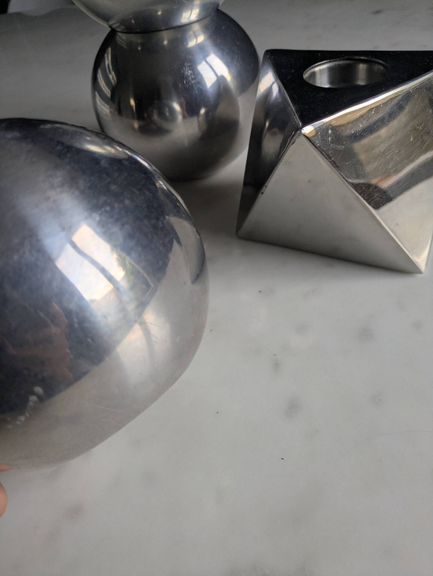 Set of vintage, collector and designer candle holders.