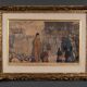 Engraving Auguste Lepère enhanced religious procession Nantes cathedral