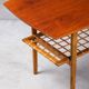 Teak and Oak Coffee Table with Rattan Shelf, Denmark, 1960s