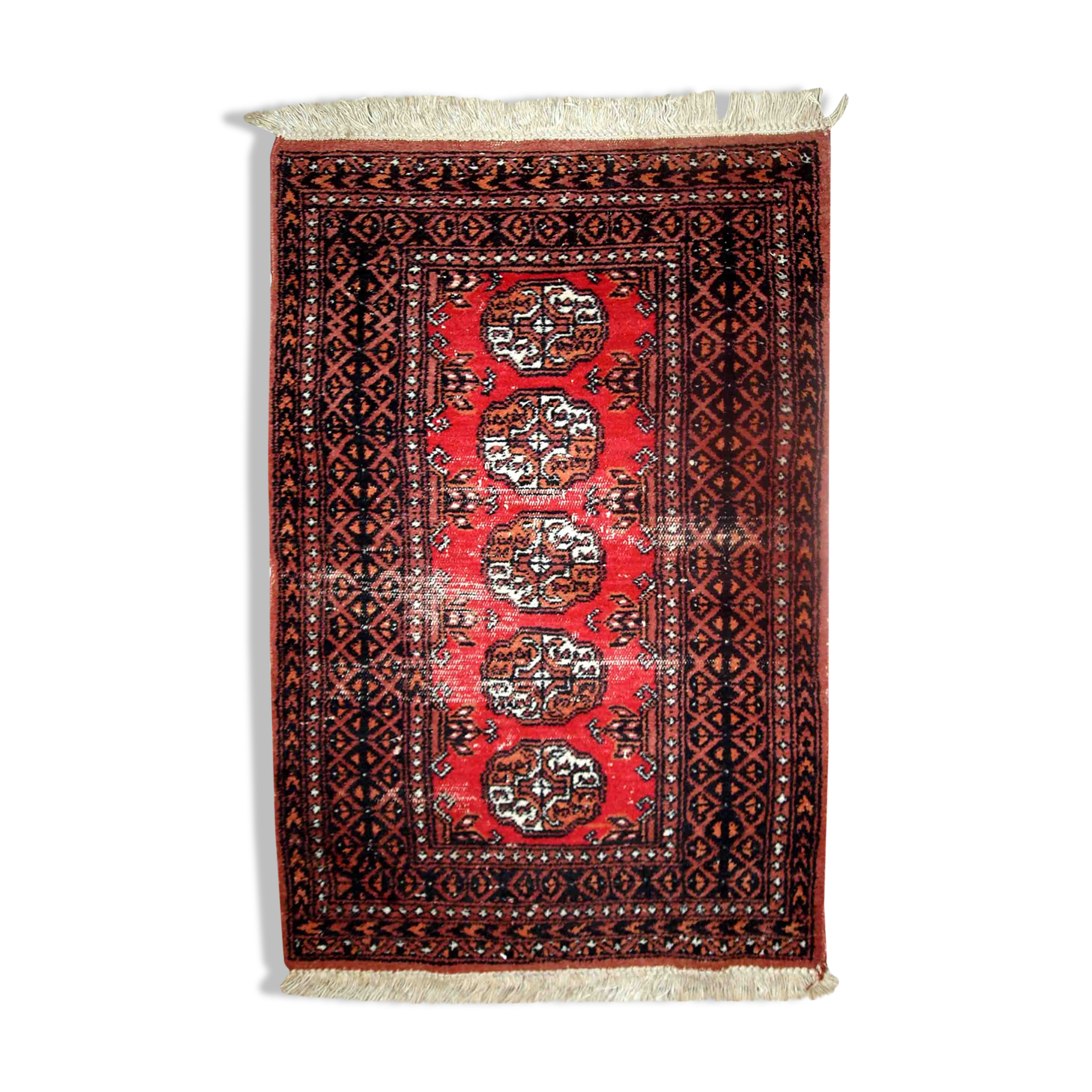 Vintage pakistani carpet lahore handmade 75cm x 119cm 1960s, 1c627