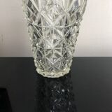 Vase taille diamant verre épais