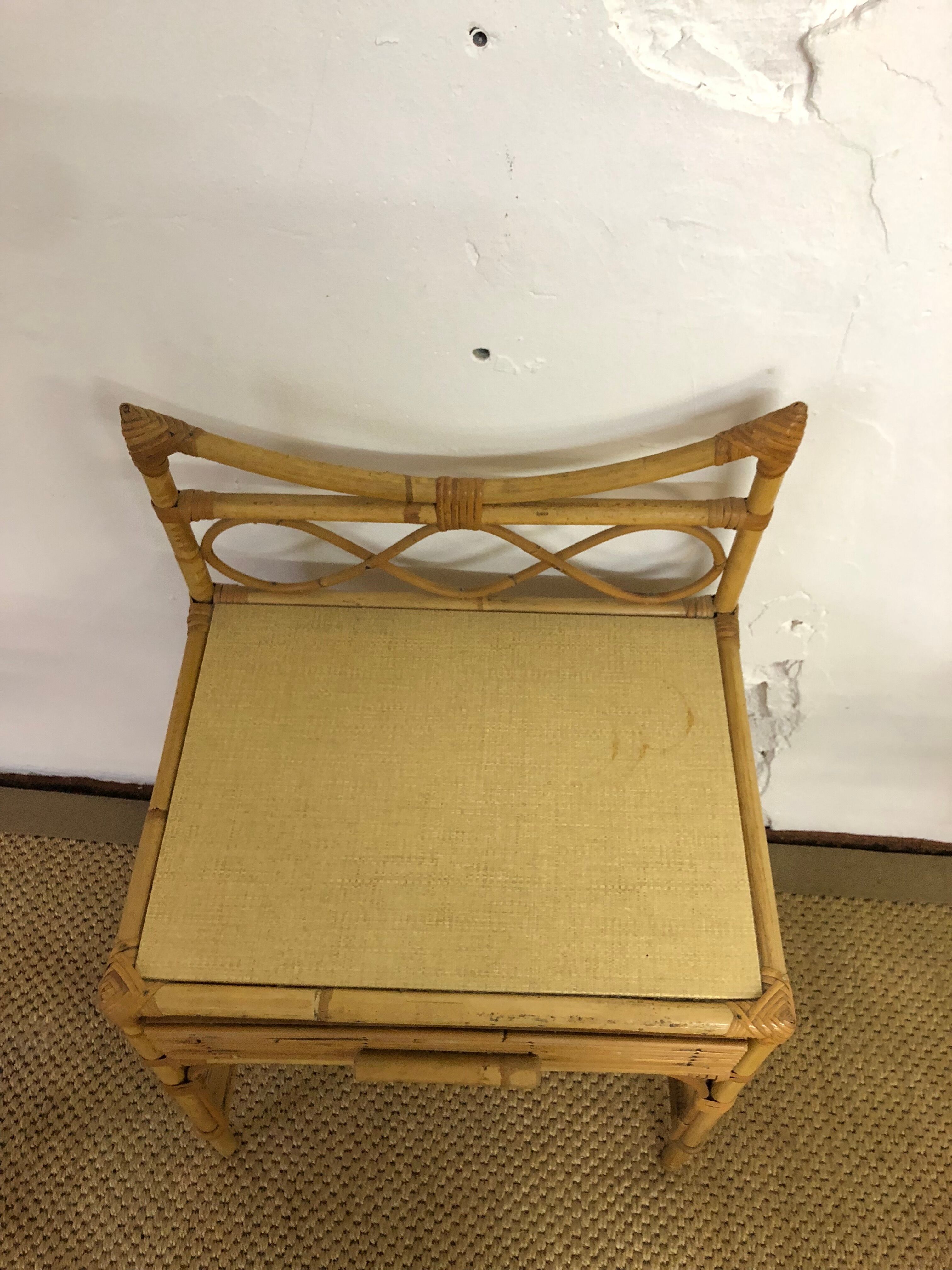 Rattan chairs with bedside