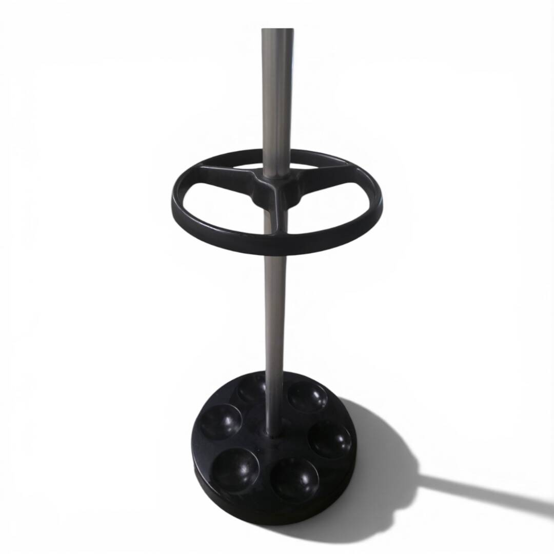 Industrial design coat rack in brushed aluminium - Circa 1990