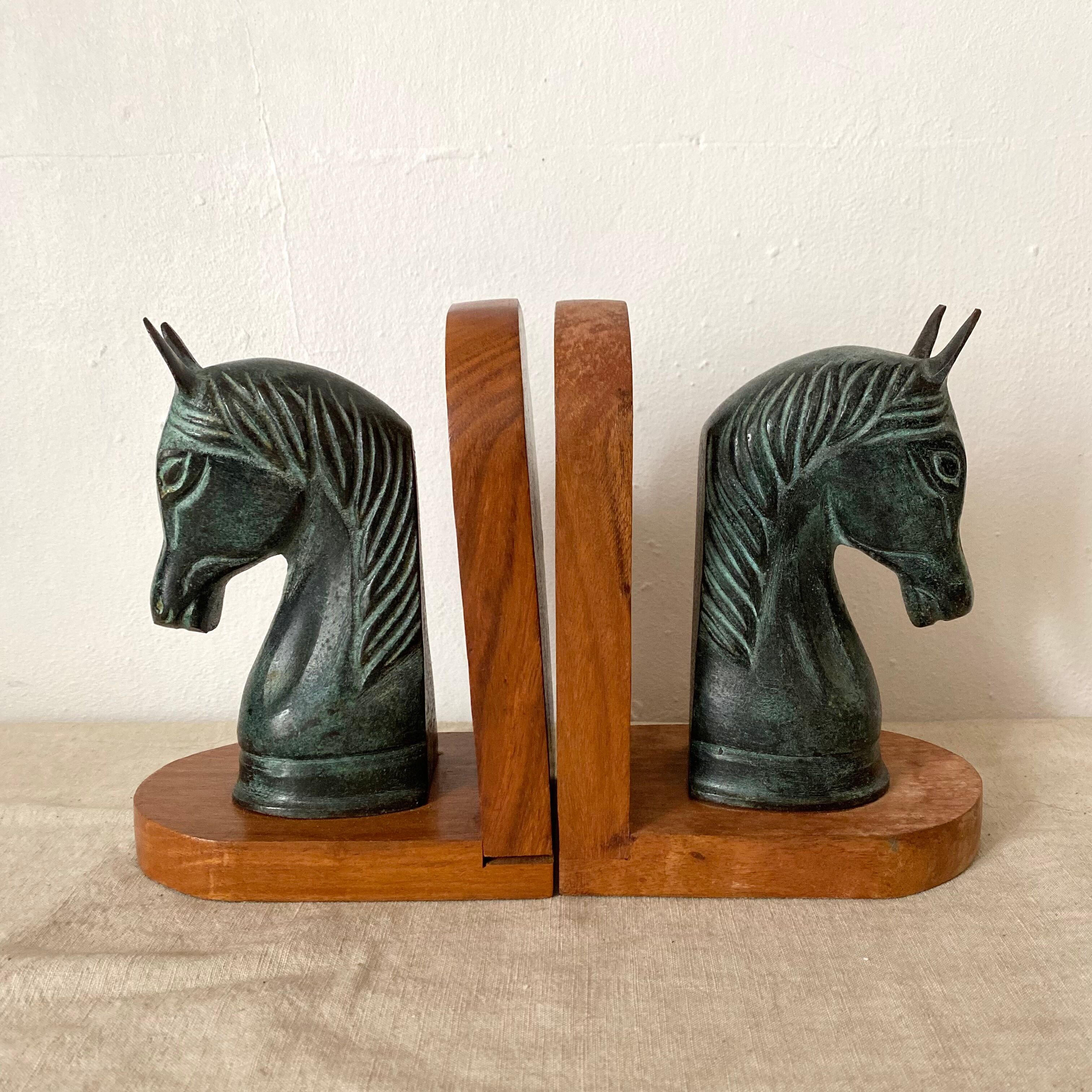 Paire de serre livres tête de cheval