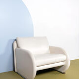 Postmodern white leather armchair by Jan Armgardt for Leolux