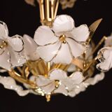Charming Murano Candlestick White Flowers, 1970