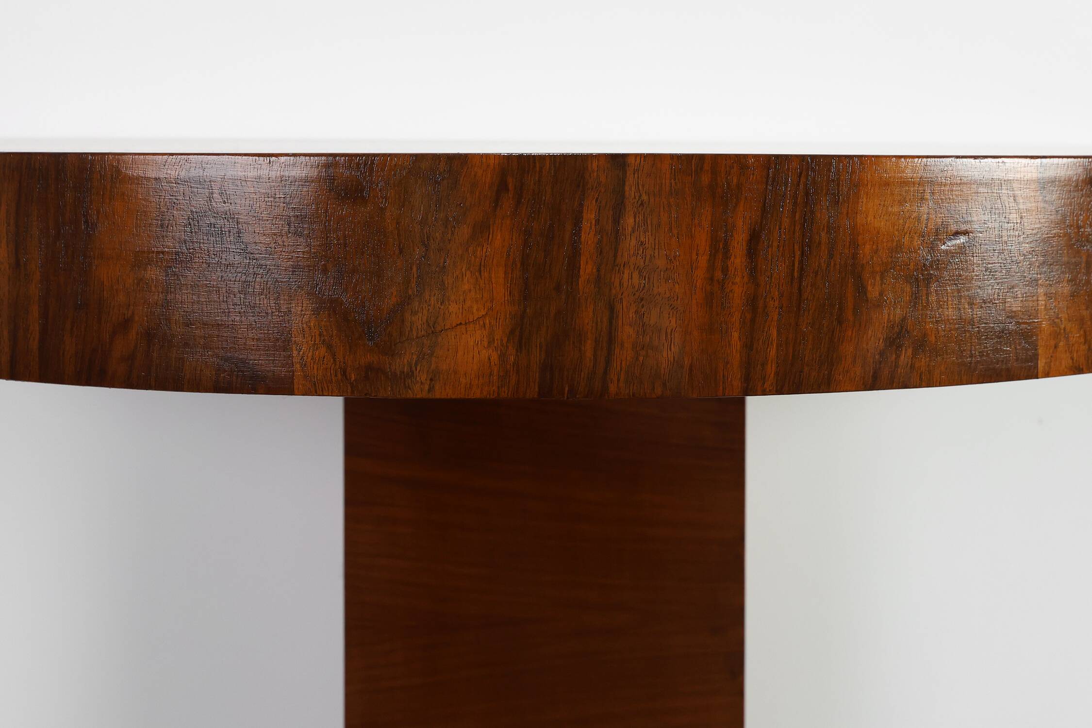 Art Deco Console Table in Walnut Veneer, France 1920s