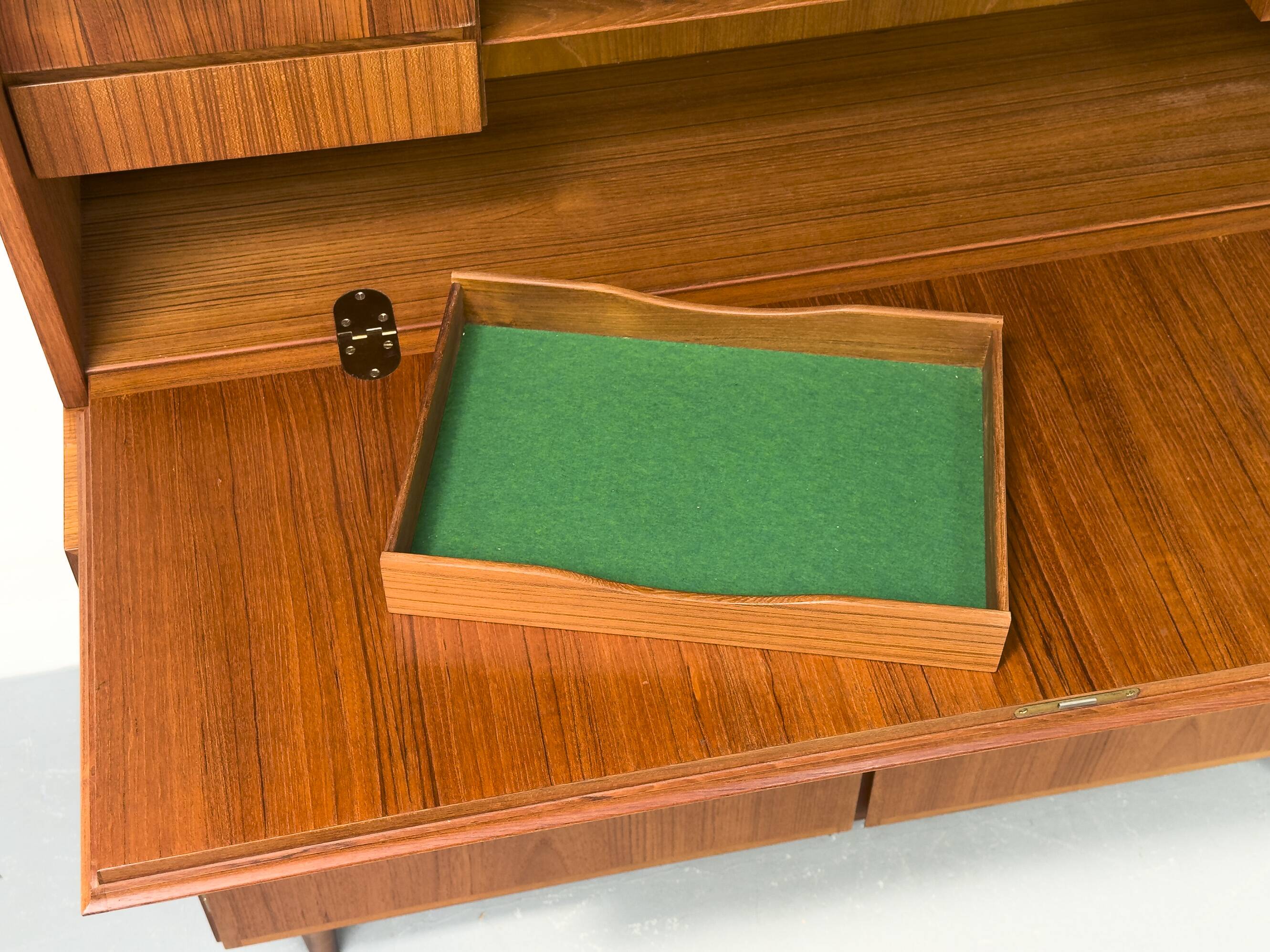 Vintage Teak Bookcase with Desk from Omann Jun, 1960s