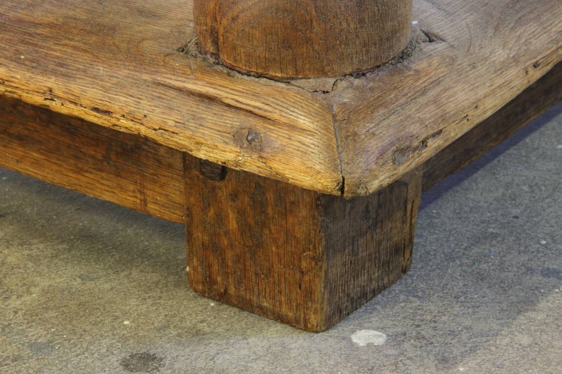Baroque antique Nordic provincial oak table 1800s rustic farmhouse, rich patina