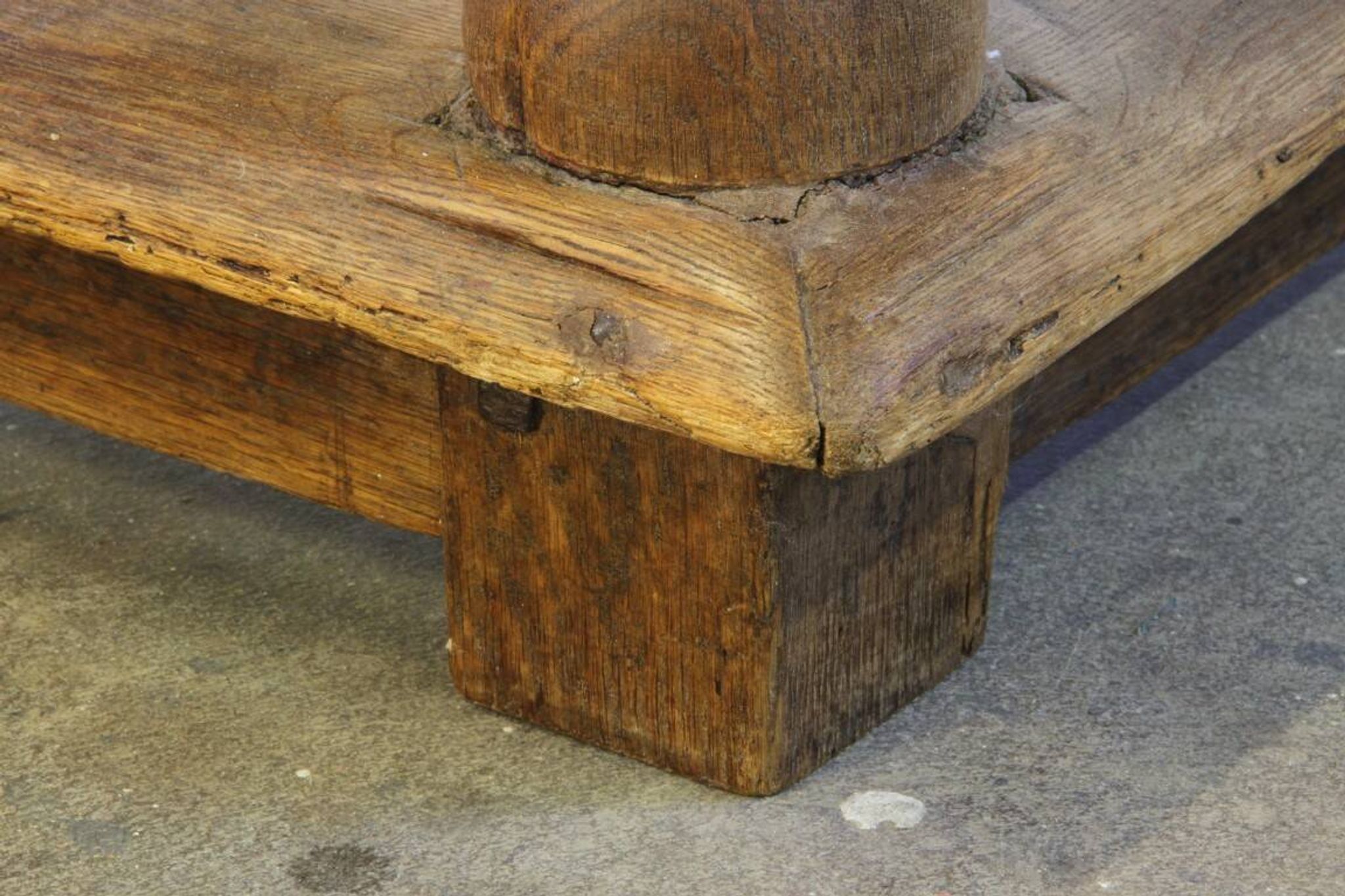 Baroque antique Nordic provincial oak table 1800s rustic farmhouse, rich patina