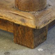 Baroque antique Nordic provincial oak table 1800s rustic farmhouse, rich patina
