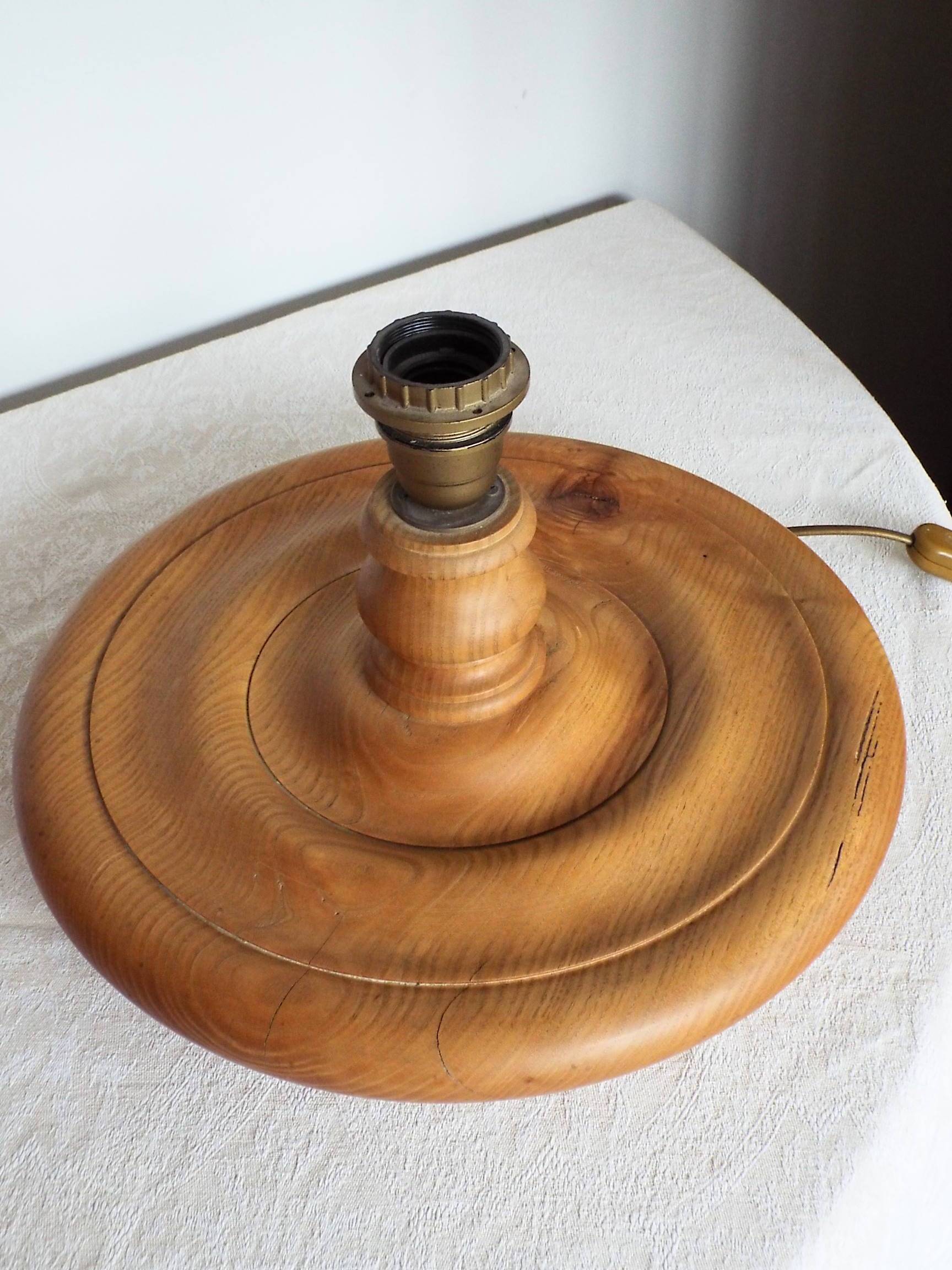 Lampe pied bois années 70