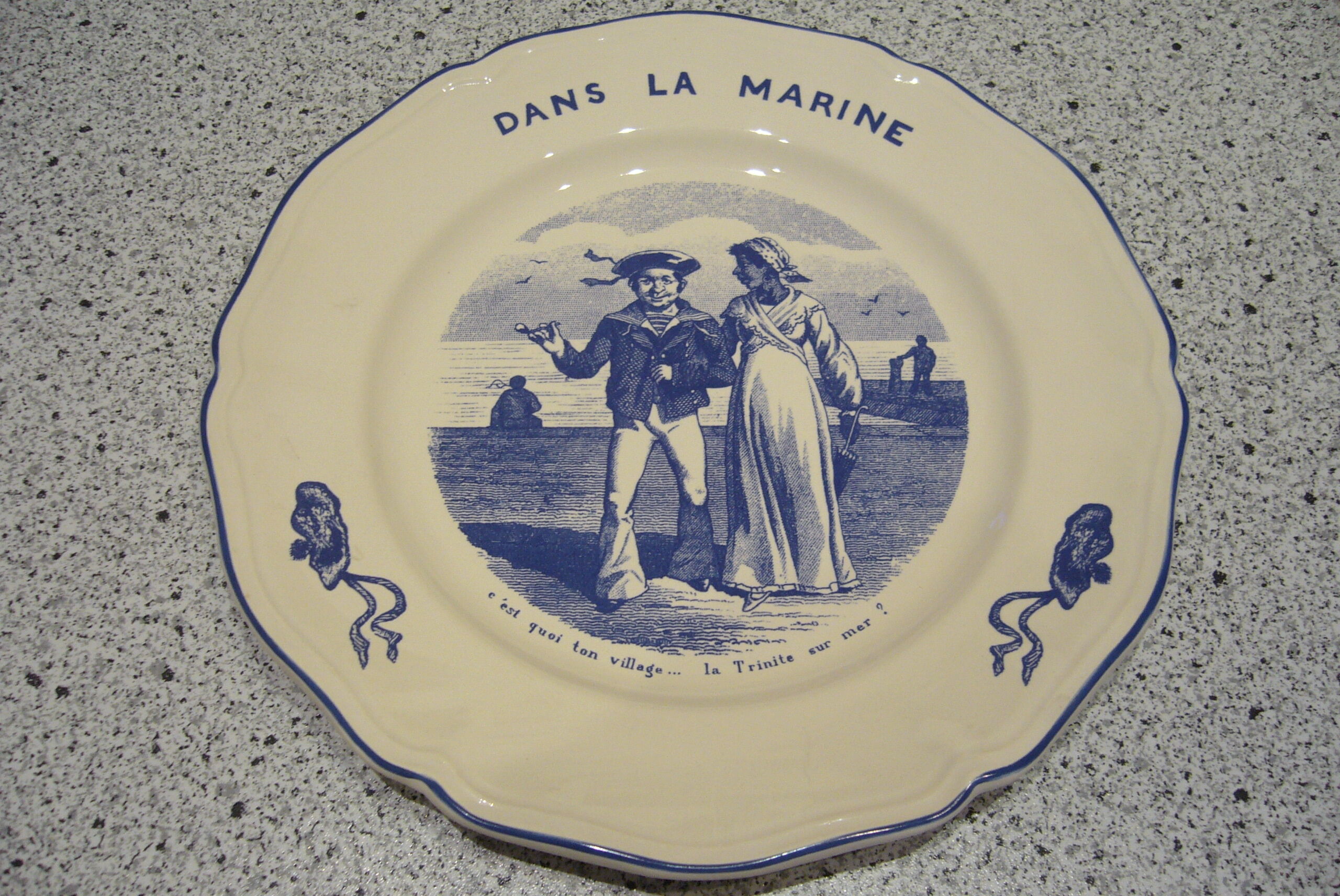 6 dessert plates Lunéville marine theme