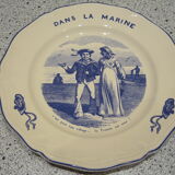 6 assiettes à dessert Lunéville thème marin