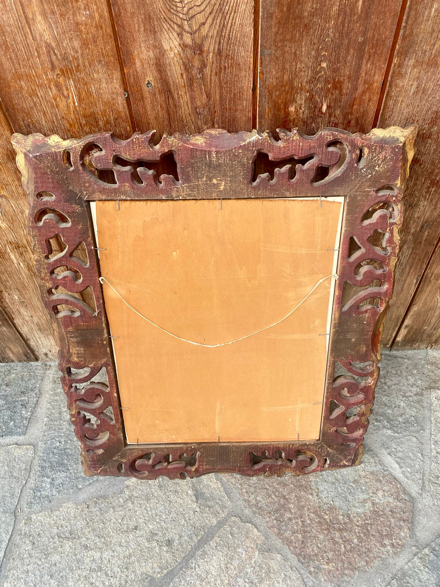 Antique mirror in carved wood