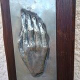 Contemporary decorative painting in wood and aluminum hand signed 1970