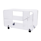 Plexiglas coffee table with vinyl compartment and magazines rack