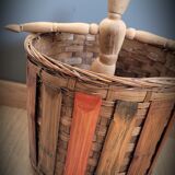 Wooden rattan basket