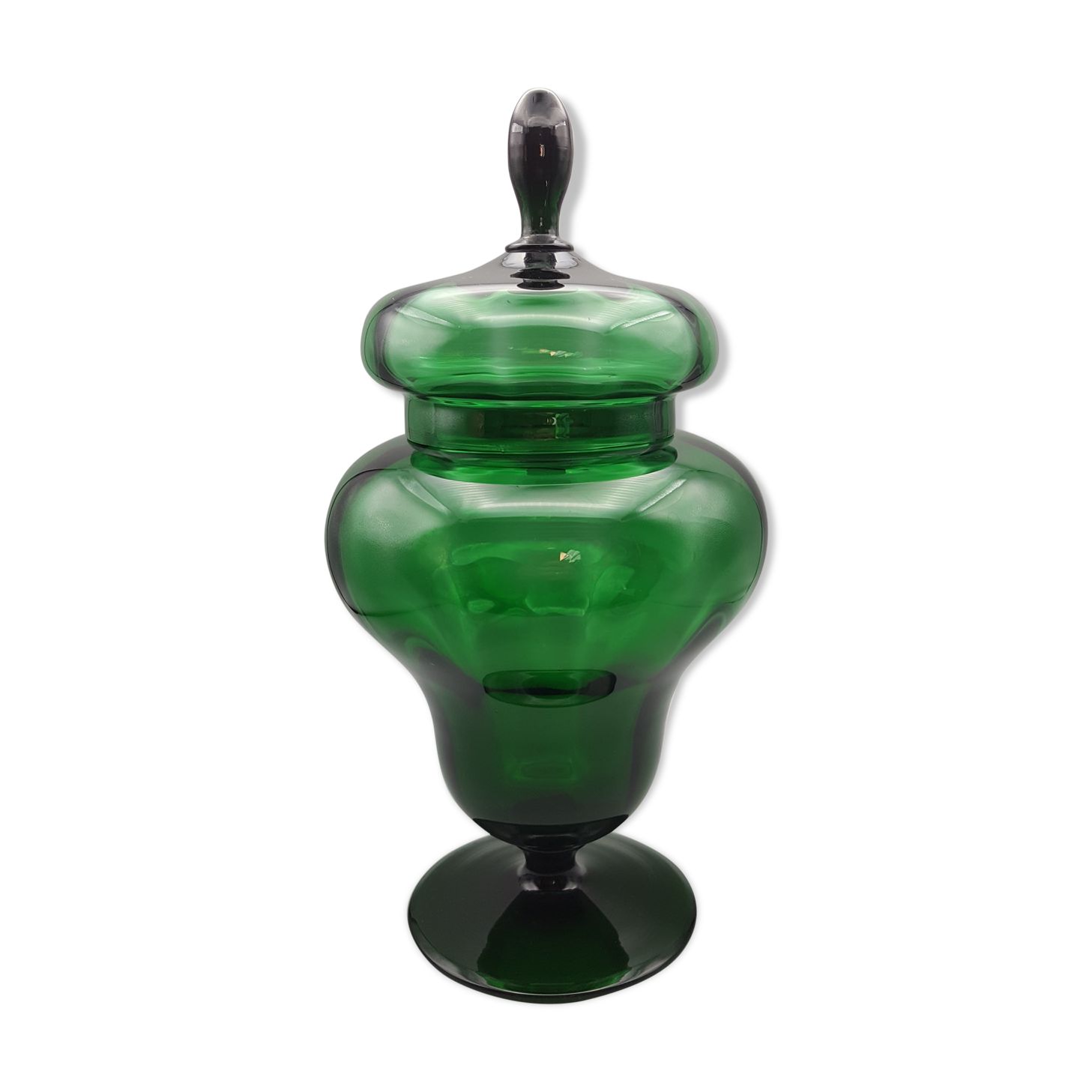 Old candy glass blown 35 cm high