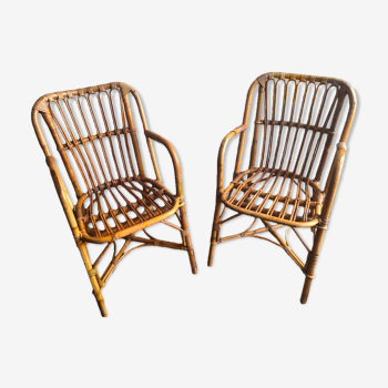 Pair of rattan chairs