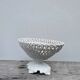 White woven ceramic fruit bowl