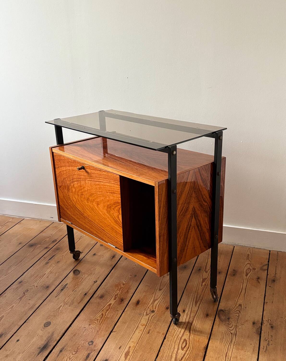 Bar cabinet on wheels