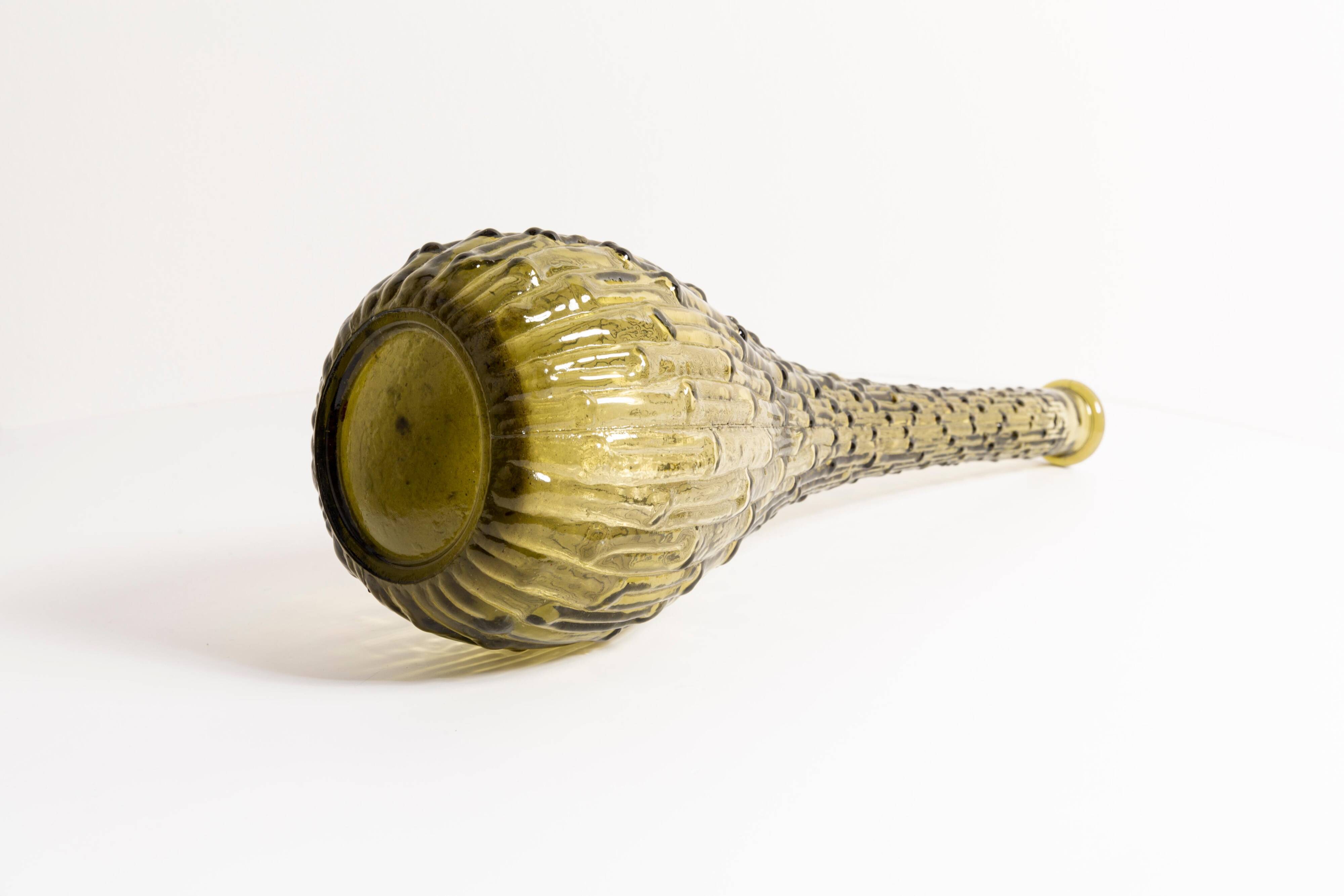 Carafe en Verre Vert Foncé d'Empoli, Italie, 1960s