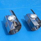 Pair of 70s designer wall lights in chrome metal
