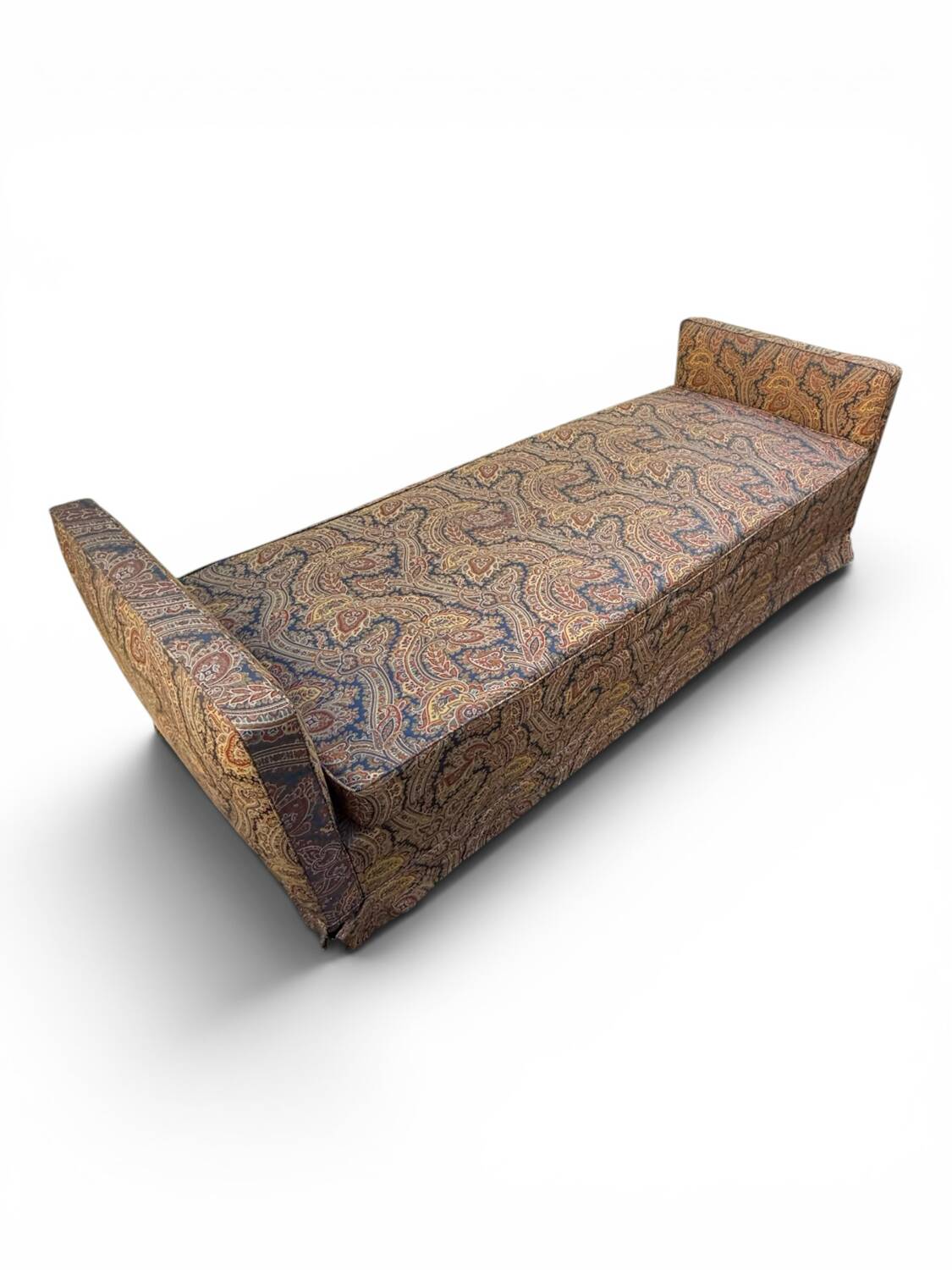 Vintage upholstered 2-seater sofa – embroidered cashmere fabric