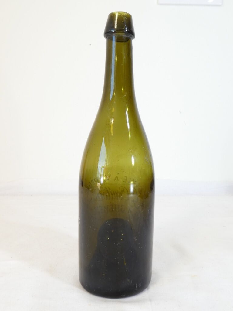 Blown glass bottle 19th limonade gazeuse g.coulloudon a gueret