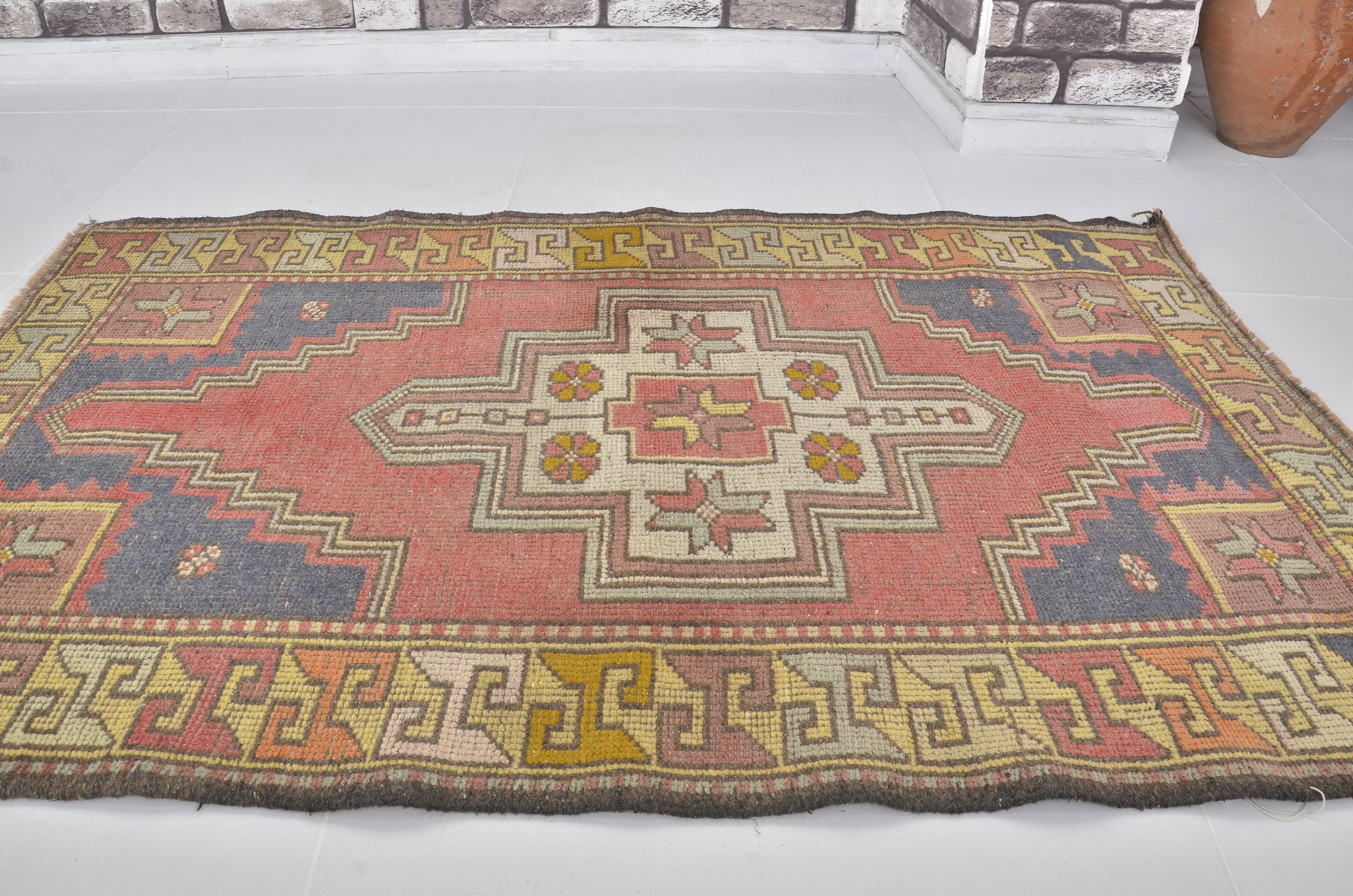 Tapis Oushak rouge et bleu sku 2451