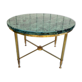 Neoclassical table green marble vintage