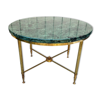 Neoclassical table green marble vintage