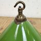 Industrial British Green Enamel Factory Pendant Lamp, 1950s