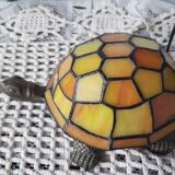 Tiffany style mosaic glass turtle lamp