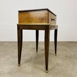 Art Deco mirror and brass bedside table