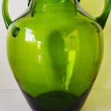 Green glass vase