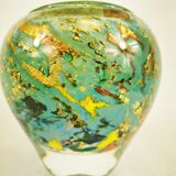 Blown Glass Vase with Gold Inclusion Jc Novaro (Biot)
