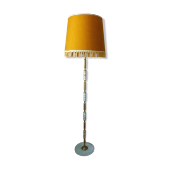 Lamppost in veined onyx and brass metal of the 1960s