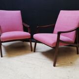 Pair of armchairs pink, czech