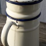 White and blue enamelled coffee maker