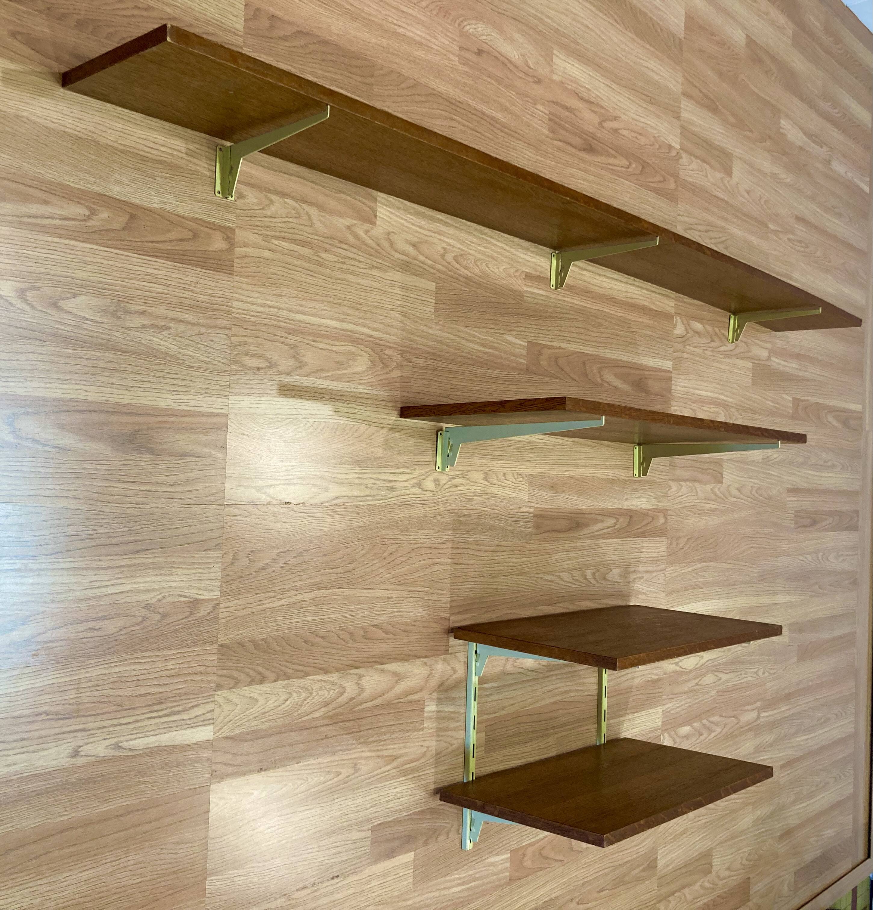 Set of oak shelves, 1950s design.