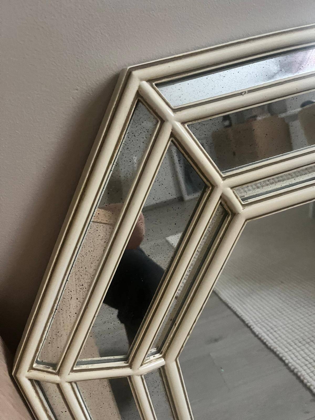Vintage octagonal faceted mirror, circa 1970-1980.