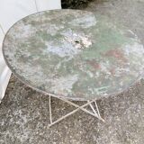 Old folding iron garden table
