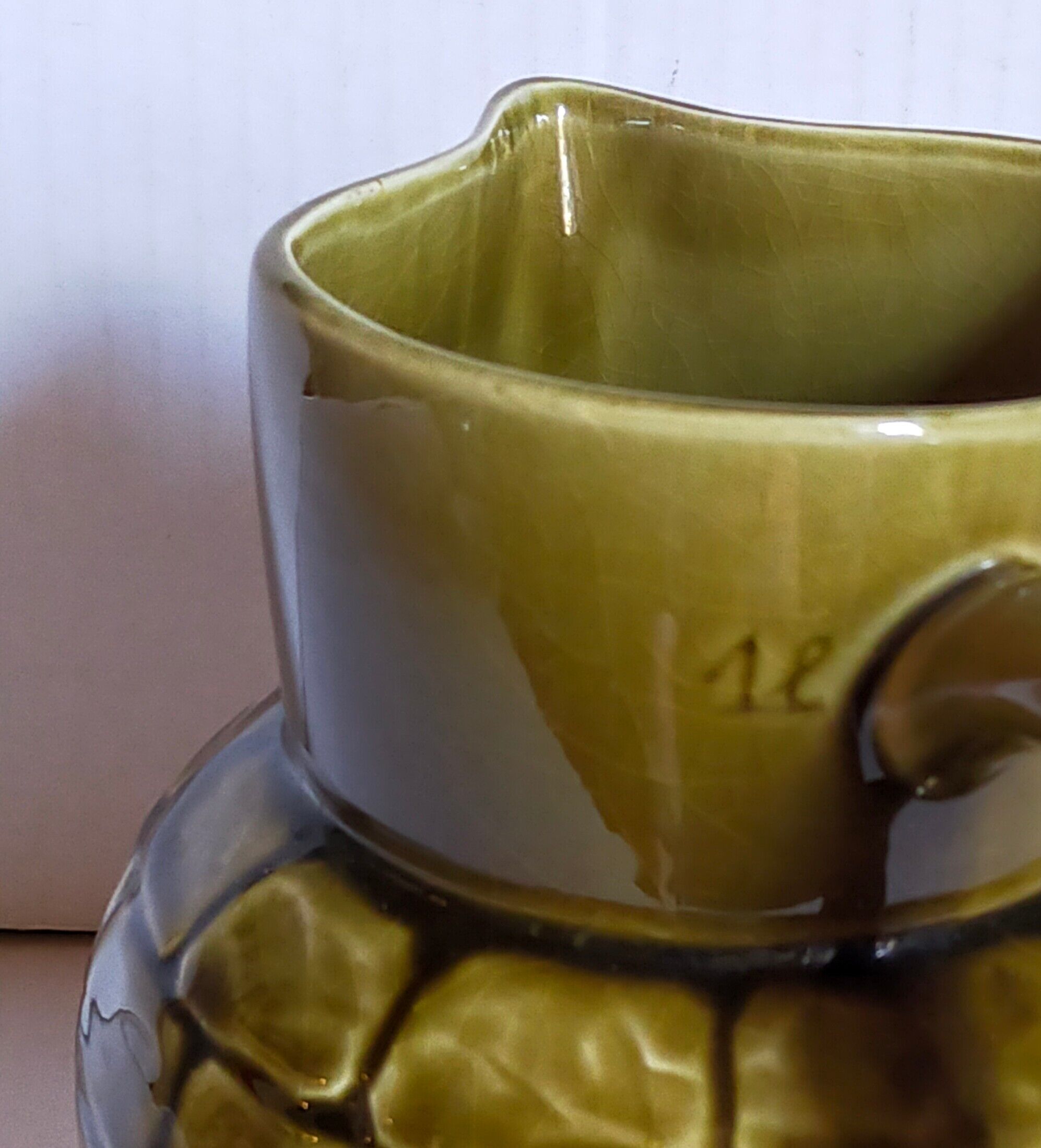 Bistro pitcher in vintage Sarreguemines earthenware