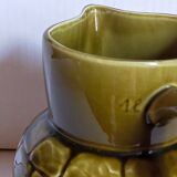 Bistro pitcher in vintage Sarreguemines earthenware